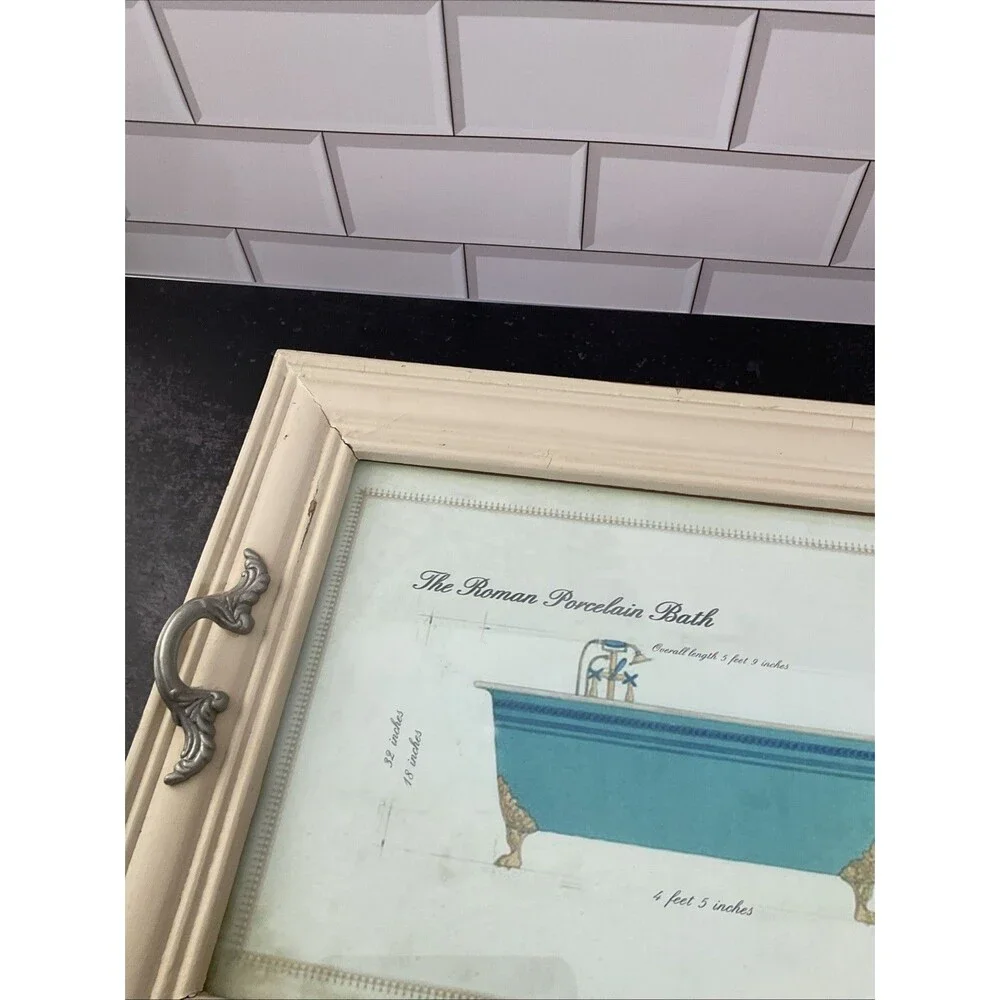 Bathroom Decoration Framed Roman Porcelain Design Bathtub.16” x 12.25” - Picture 9 of 16